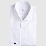 Classic Fit Twill Weiss Doppelmanschette