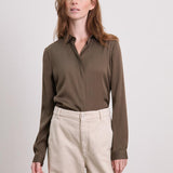 Kelly Seidenstretchbluse Braun
