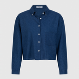 Jo Leinenbaumwollbluse Cropped Button Down Denim