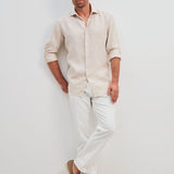 Classic Fit Leinen Light Beige