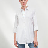 Jsa 3/4 Arm Stretchbluse Weiss