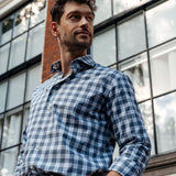 Classic Fit Karo Blau