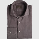Classic Fit Leinen Dunkelgrau
