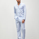 Pyjama Egyptian Cotton Hellblau Karo